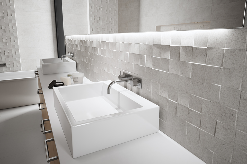 Azulejos para baño pavimento Aparici Zenith Grey España